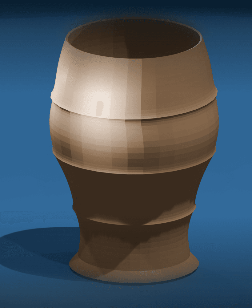 Horizontal Ribbed Vase 3d model