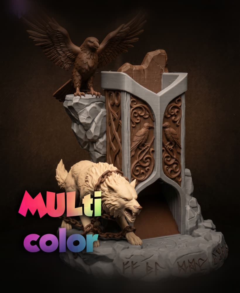 Norse Dice Tower 3MF | Tabletop Gaming Multi-Color | FDM 3d model