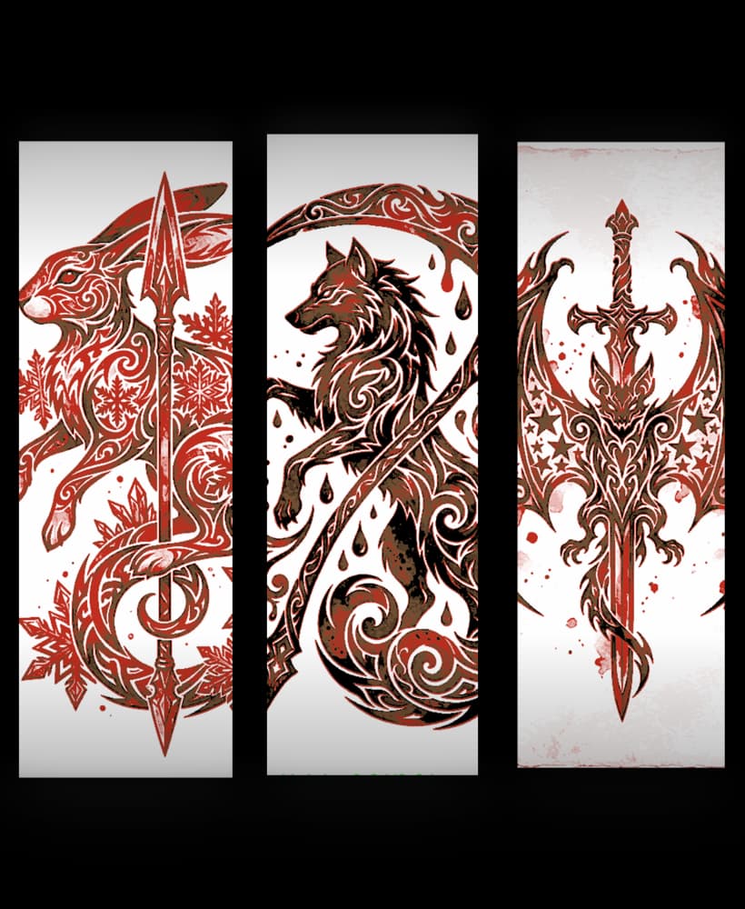 Celtic Knotwork Style Bookmark Set 3d model