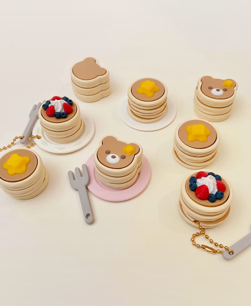 Pancakes Clicker Keychain Fidget Toy Bundle 3d model