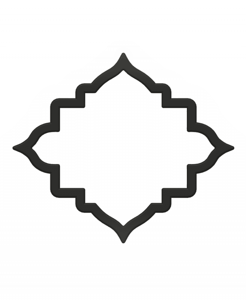 Fancy Pointed Plaque Cookie Cutter STL File - 4 inches 3d model