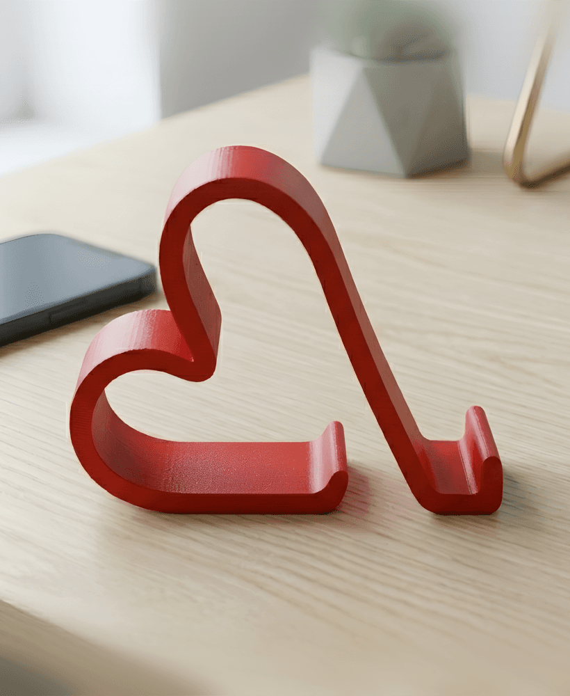 Heart Phone Stand STL | Minimalist Smartphone Holder | Iphone Phone Ipad Tablet Holder STL 3d model