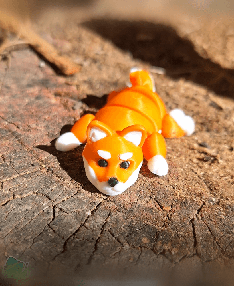 Shiba Dog | Flexi print-in-place + Keychain | Multicolor 3d model