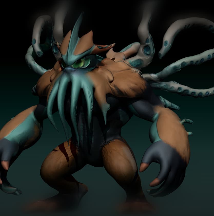 Loki's Joke - Psyquadus, the Psychic squid-ape - FREE For Personal Use 3d model