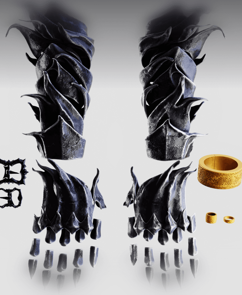 HEOLSTOR COSPLAY GAUNTLETS Nightreign Jewelry STL Model Print Fan Art 3d model