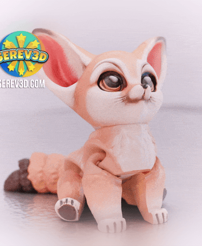 Fennec Fox - Desert Animal - Articulated Flexi Toy - No Supports 3D Print STL/3MF 3d model