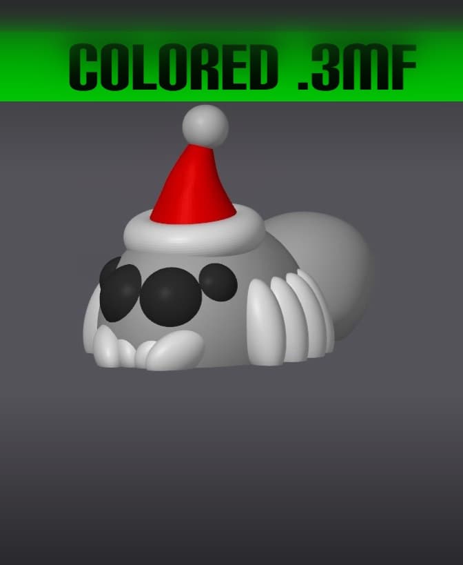 Christmas Spider - Mini Monster #9 Colored .3MF 3d model