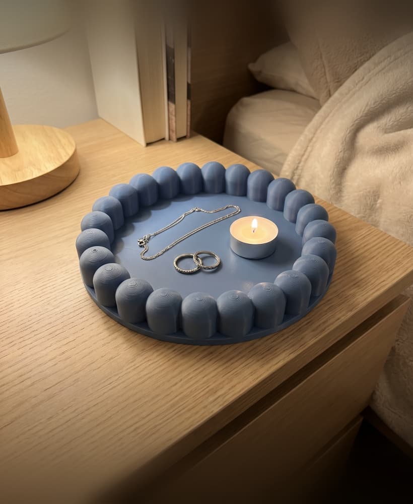 Modern Beaded Edge Round Tray - Vanity & Catchall Organizer 3d model