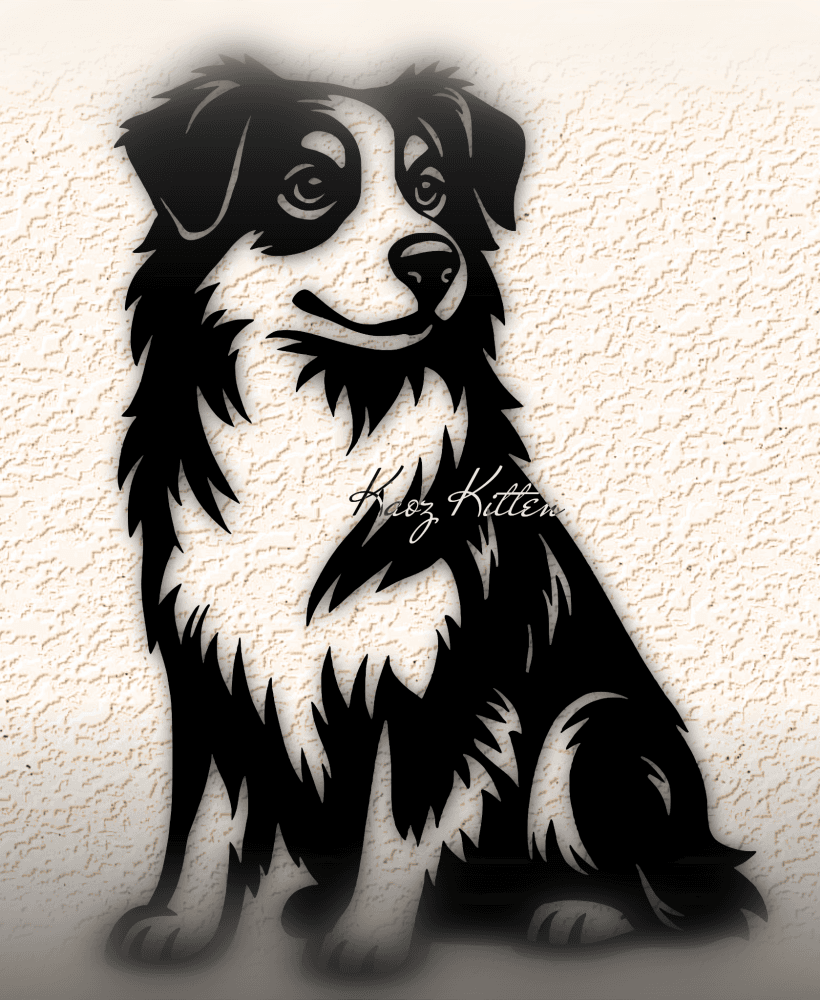 australian-shepherd-dog-2 wall art home decor 3d model