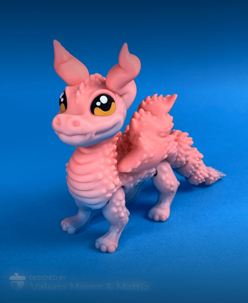 Articulated Horned Dragon, Flexi Toy Print-In-Place 3d model