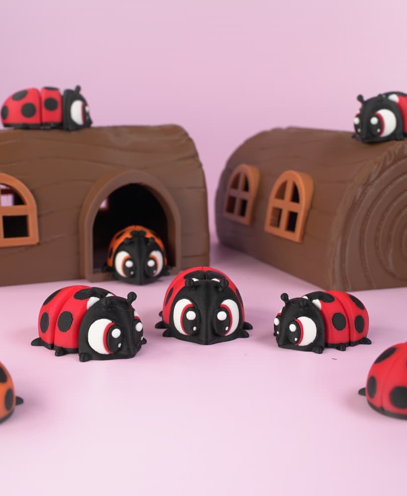 Ladybug - Flexi Articulated and Print in Place Keychain 3d model