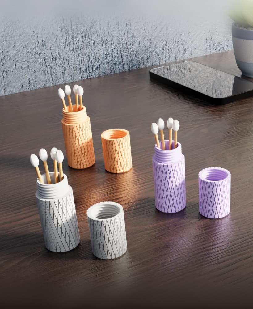 Q-Tip Travel Container, Elegant case 3d model