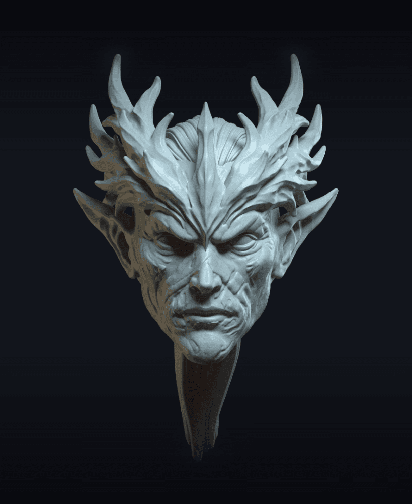 Maelthar_elf v2 (actiong figure head) 3d model