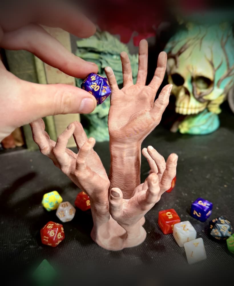 three hands dice tower 3d model