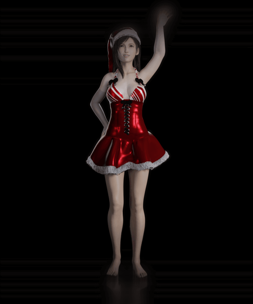 Cute Holiday Girl Tifa v2 3d model