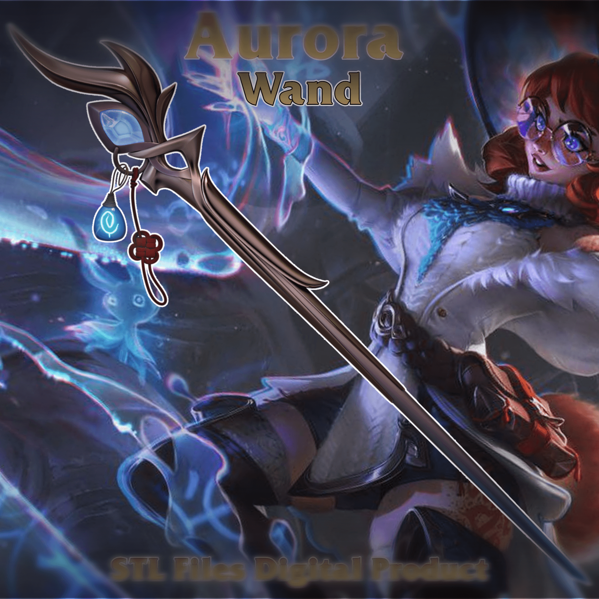 Aurora Wand League of Legends Cosplay Prop 3d model
