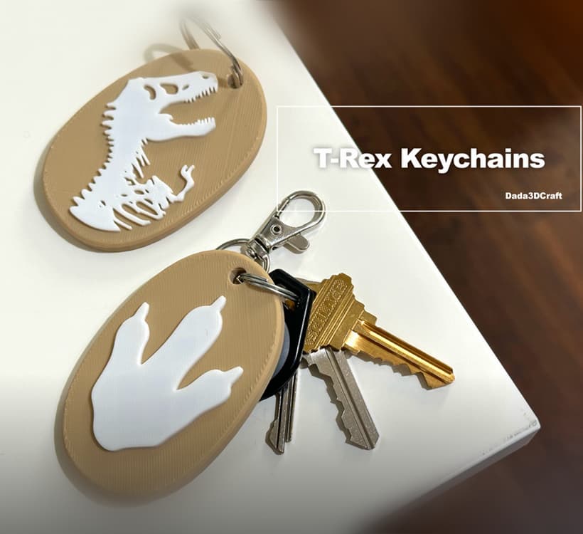 T-Rex dinosaur Keychains 3d model