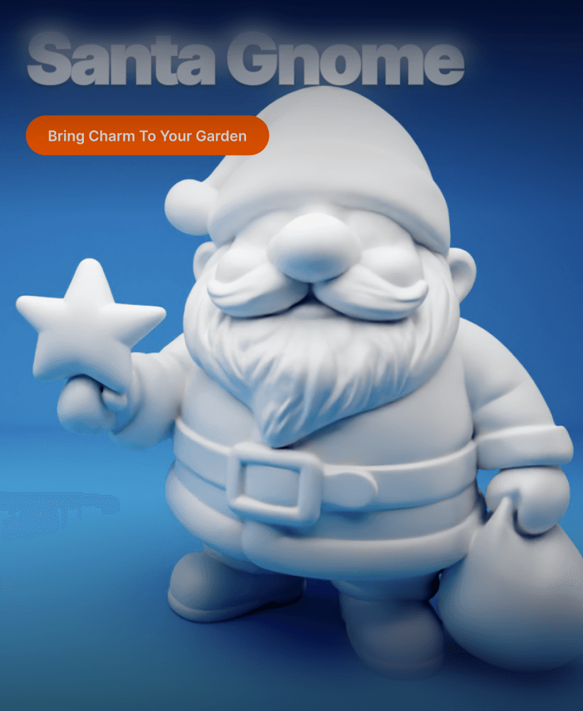 Santa Gnome with Star – 3D Printable Christmas Figurine 3d model