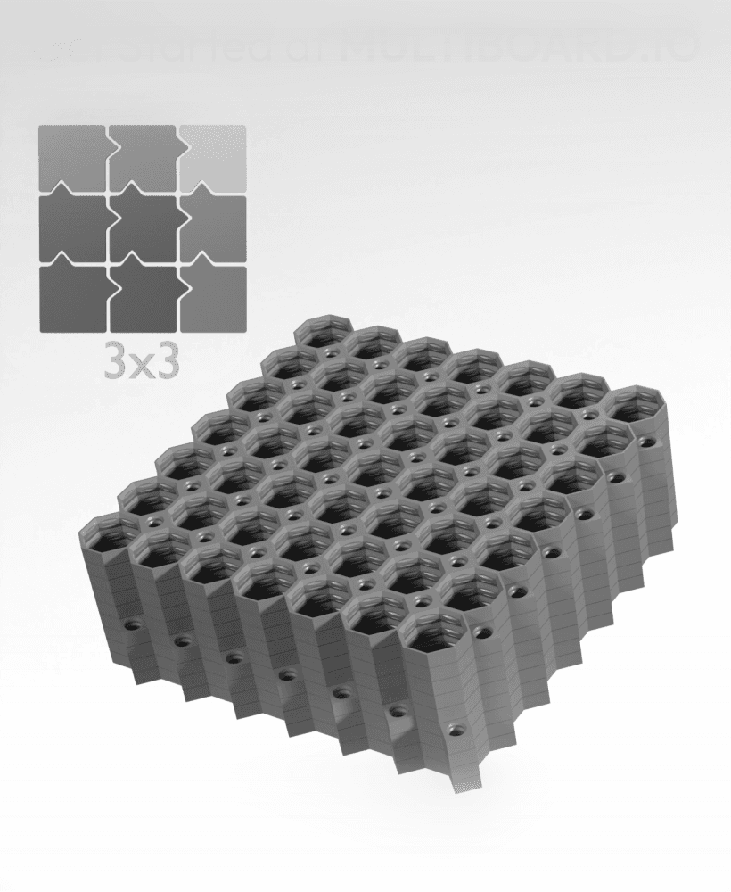 7x7 Legacy Tiles - 3x3 Board - Ironing Stack 3d model