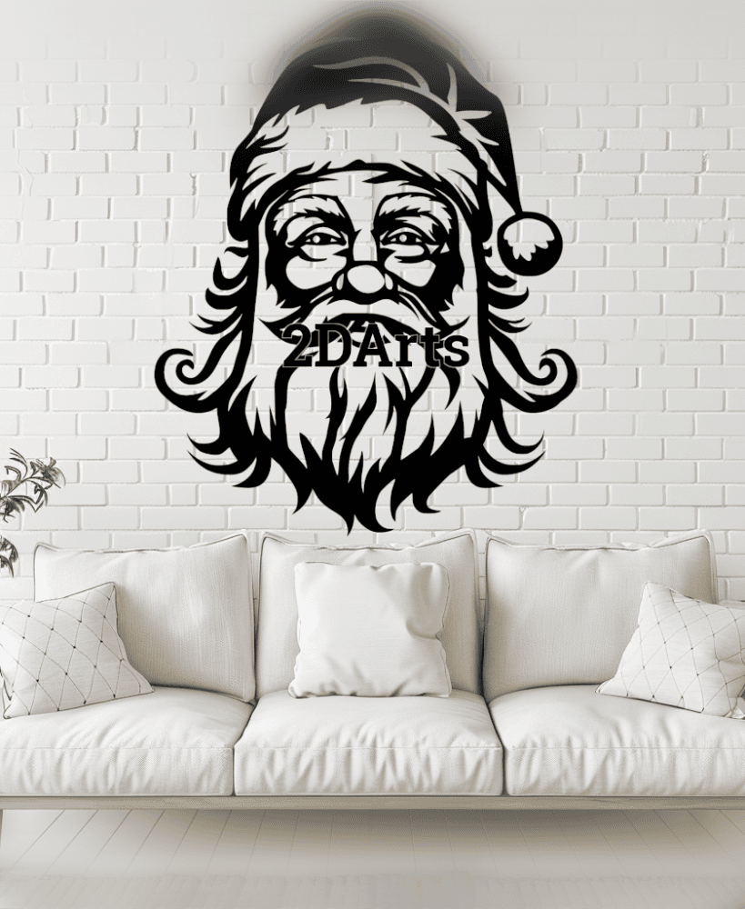 Santa Claus 2D Wall Art/Window Art - Digital STL & SVG Files for 3D Printing and Laser Cutting 3d model