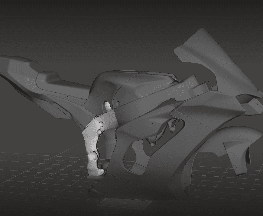 kawasaki zx10r race faring full kit 3d model