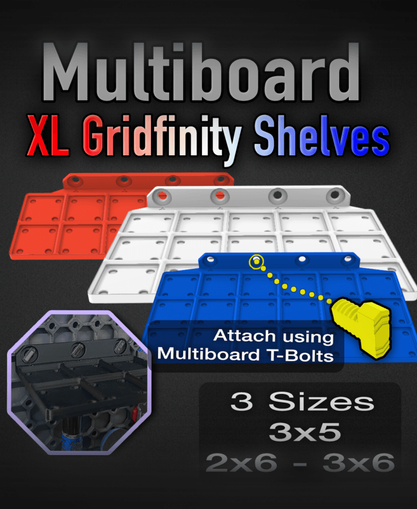 MultiBoard Gridfinity Shelves 3x4, 3x5, 2x6, 3x6 3d model