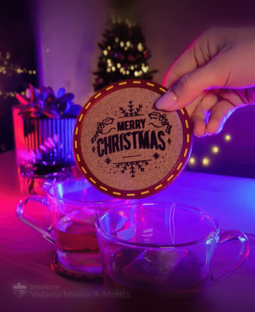 Christmas Stitched Coasters 3d model