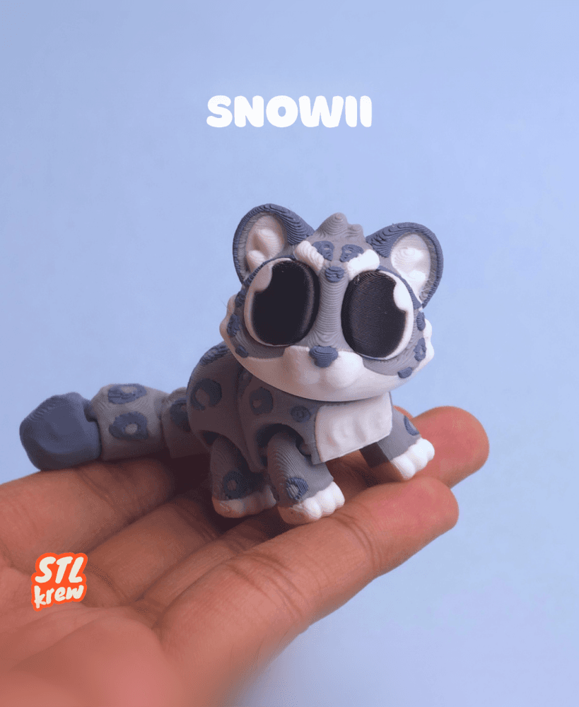 Cute articulated snow leopard - Snowii 3d model