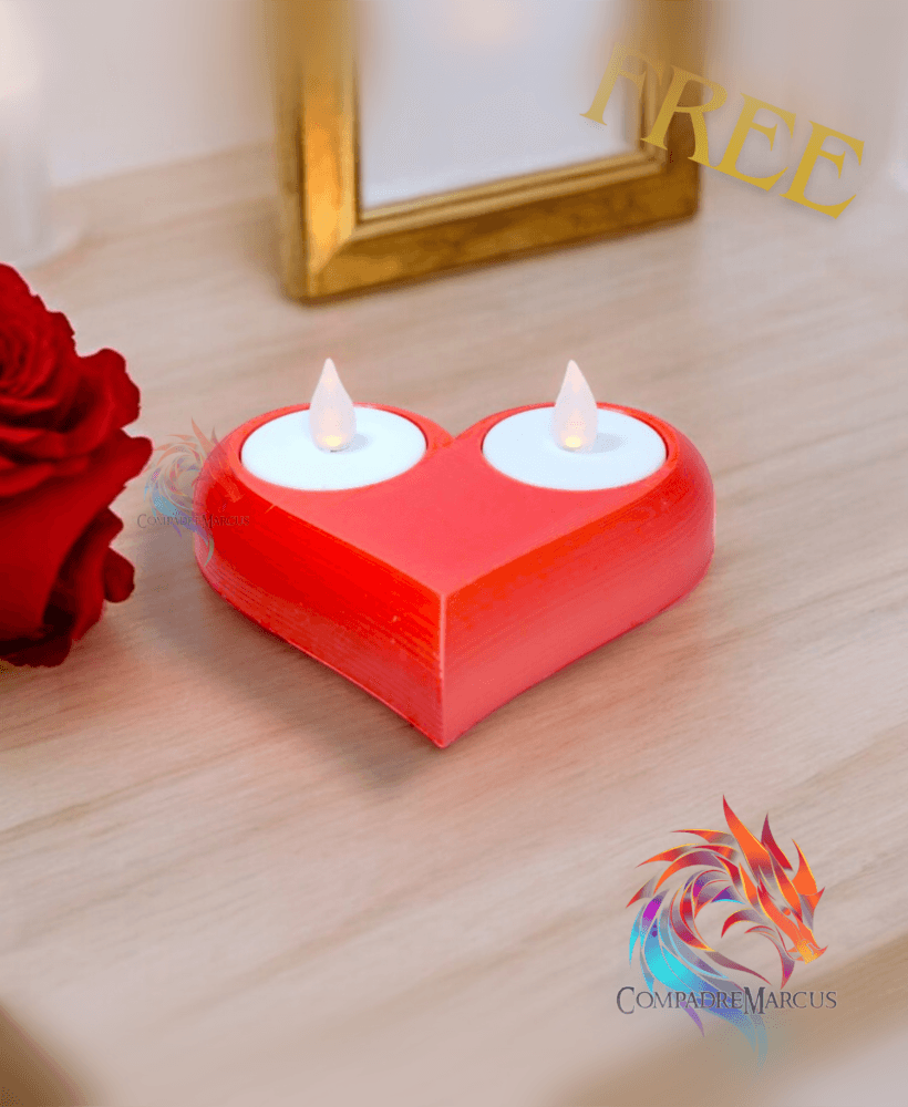 Basic Heart Tealight Holder / no supports / 3mf included 3d model