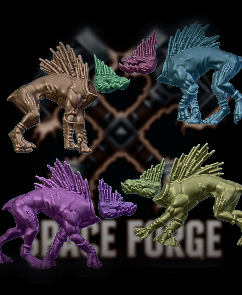 Savage Tracker Beasts – Alien Hunting Hounds STL Pack 3d model