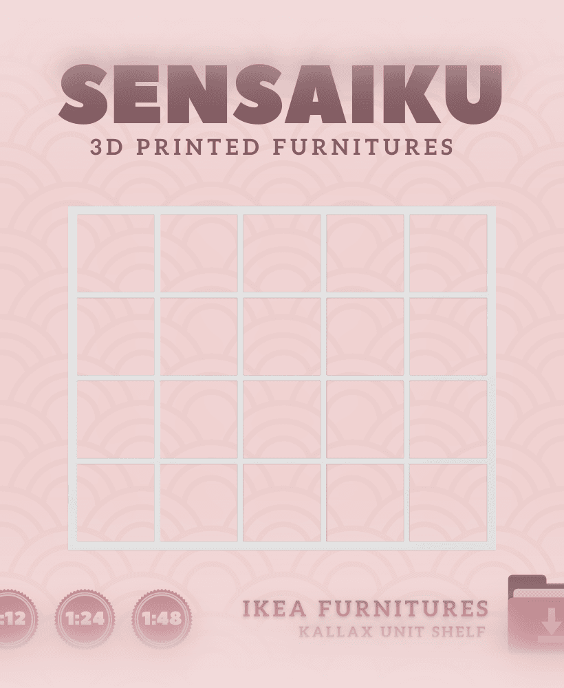 Miniature Replica 03. KALLAX Big Shelf Unit for Miniature Dollhouse IKEA 3D for Miniature Dollhouse 3d model