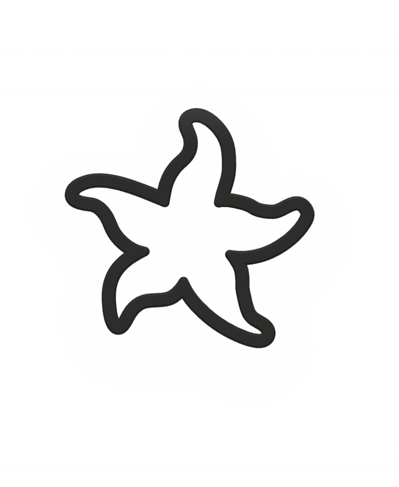 Starfish Cookie Cutter STL File - 4 inches 3d model