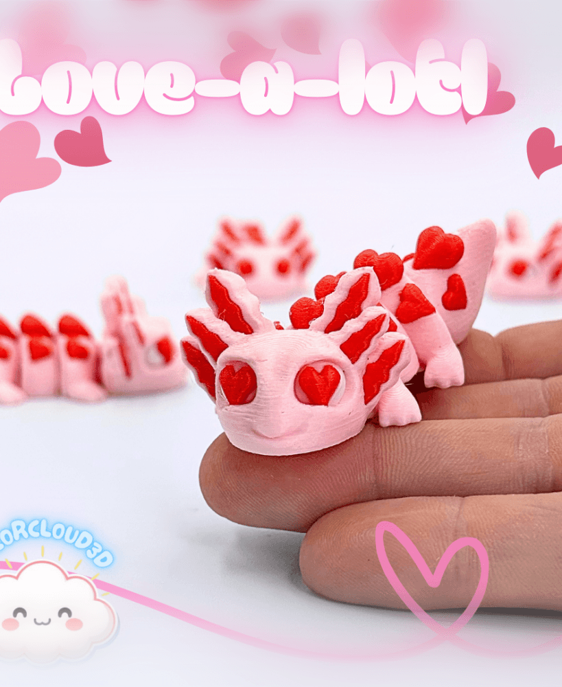 Love-a-lotl (Valentine's Axolotl) 3d model