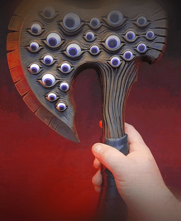My Pet AX. Carved from enchanted wood and it only has eyes for you! 3d model