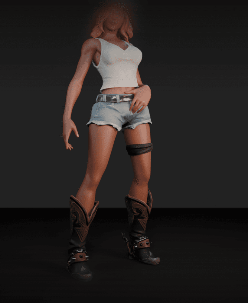 Sexy Cowgirl v2 3d model
