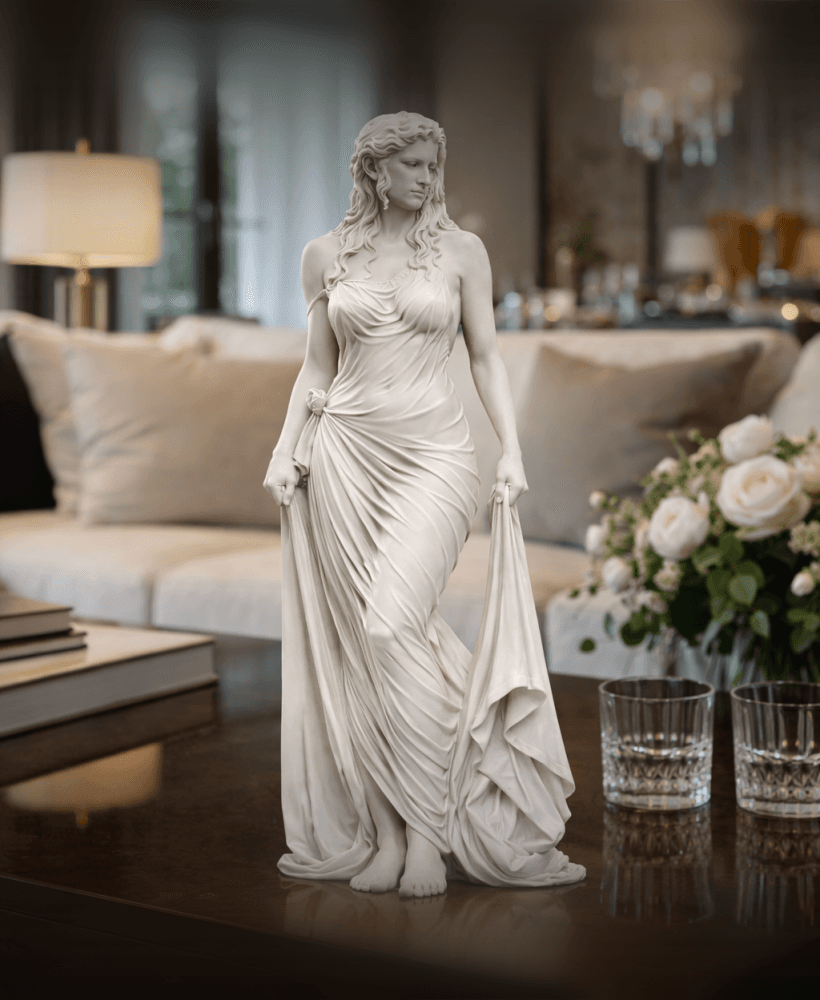 Classical Goddess Statue STL – Elegant Draped Female Sculpture for 3D Printing 3d model