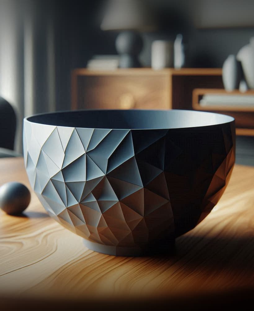 Designer Low Poly Big Bowl with Foot 3d model