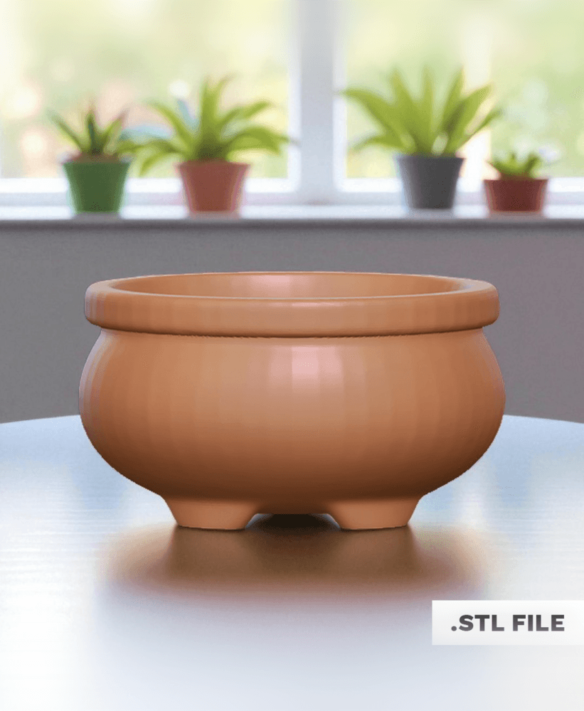 The Art of Growth: STL Bonsai Pot Design 3d model