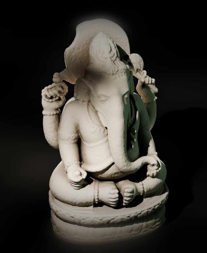 10th-Century Volcanic Ganesha Idol | Temple Ruins | 28mm Heroic 3d model