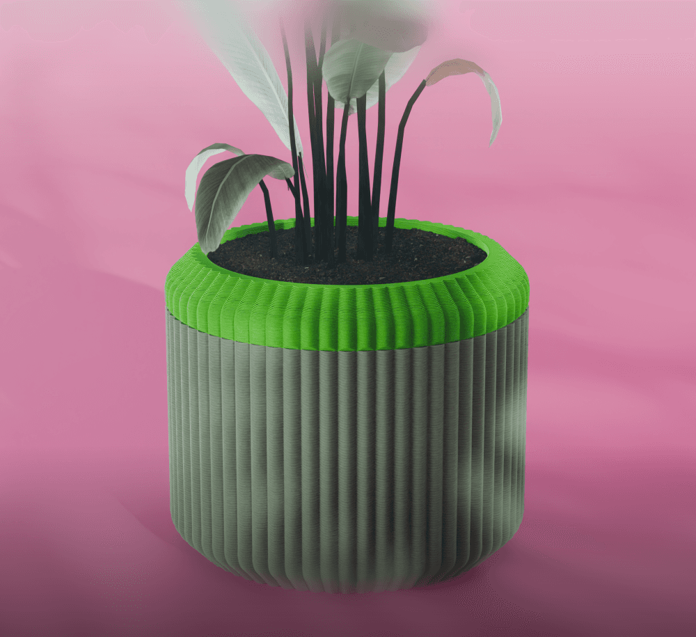 Nami Planter Pot, Scalloped | Small, Medium, Large | Self Watering and Drip Tray 3d model
