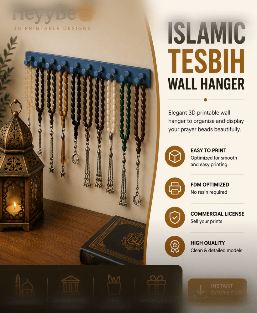 Wall Mounted Tasbih Holder 3d model