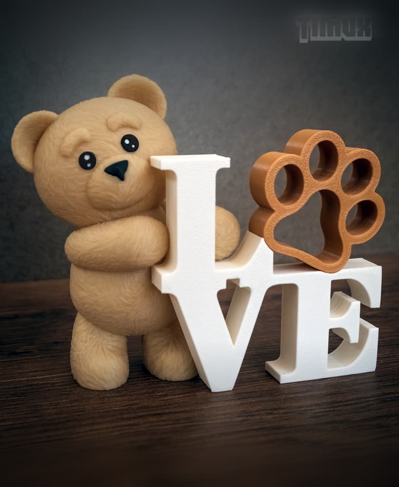 TEDDY BEAR WITH LOVE SIGN V2 3d model