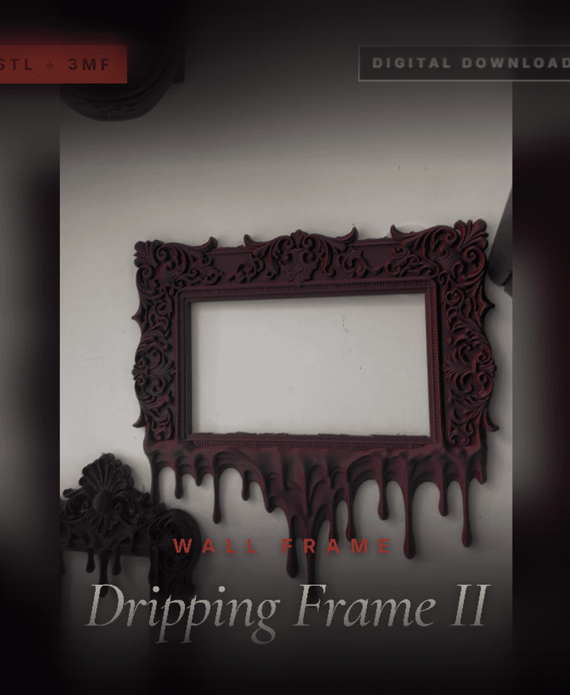 Dripping Frame Victorian Gothic Wall Decor Dark Academia Gothic Picture Frame 3d model