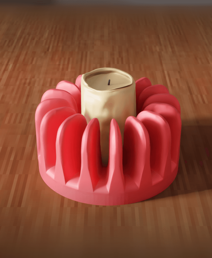 Radial Candle Holder 3d model