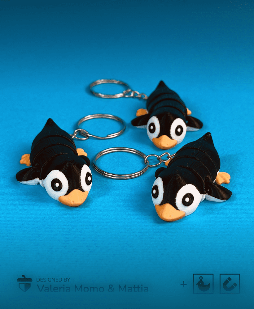 Cute Flexi Pets Penguin (Toy, Keychain & Magnet) 3d model