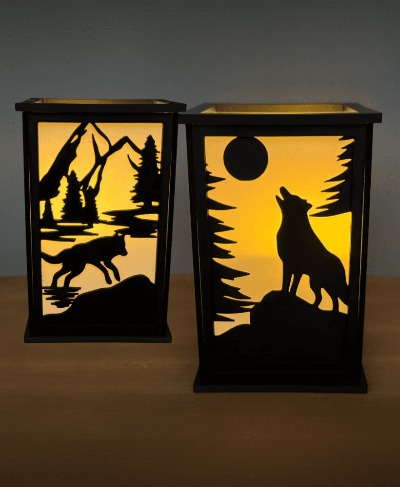 Wolf and Bear Lamp Candle Holder Tea Light holder Home decor No supports No Glue needed 3d model