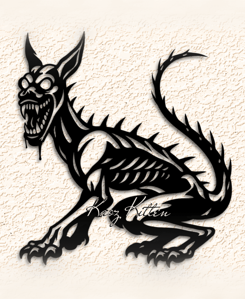 chupacabra wolf dog wall art home decor 3d model