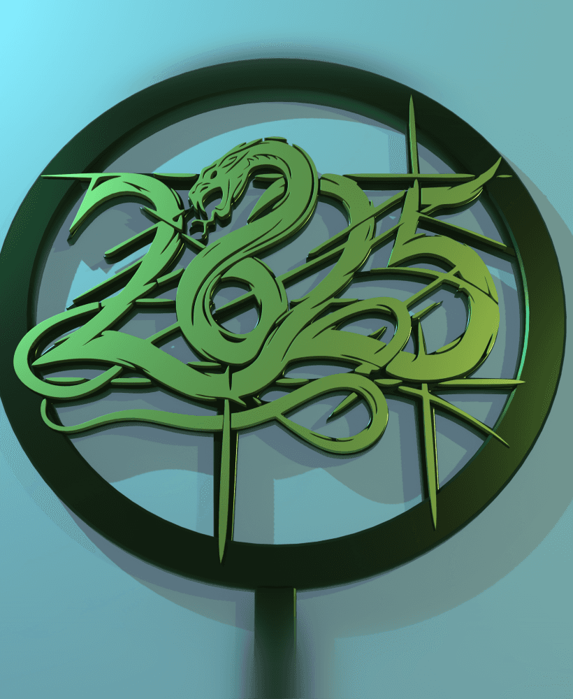 HAPPY NEW YEAR 2025 CAKE TOPPER 3d model