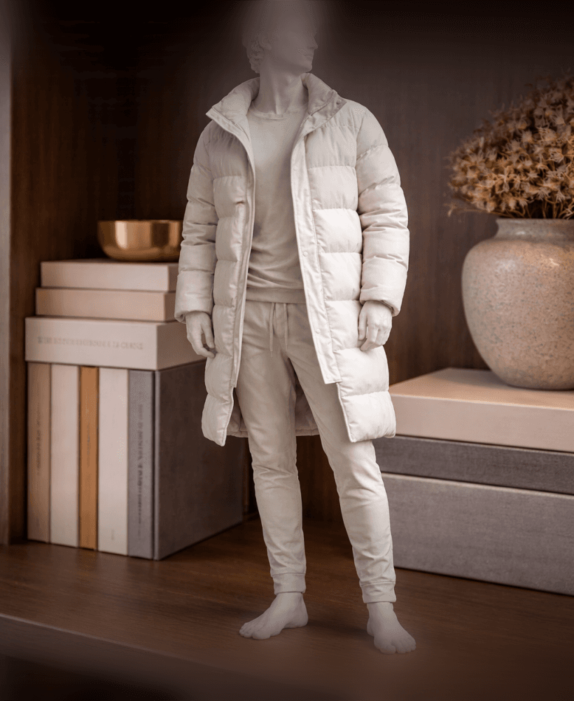 Modern Puffer Coat Man Statue STL – Winter Streetwear Male Figure for 3D Printing 3d model