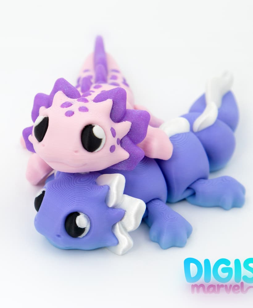 Tiny Axolotl Flexi + Keychain 3d model
